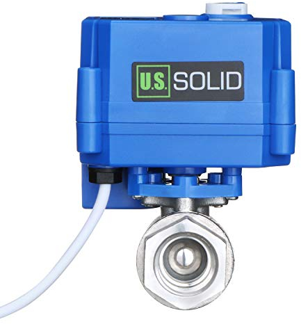 U.S. Solid Motorkugelhahn mit Manueller Funktion-1/2 Edelstahl, 2 Wege DN15 Elektrische Zonenventil, 9-24V AC/DC, 2 Drähte, Automatische Rückkehr NC