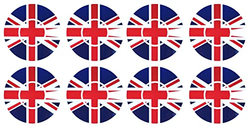 Acclaim Jumbo 6 cm Union Jack Blue Red White Lawn Bowls Identification Stickers Markers 2 Full Sets Of 4 Self Adhesive