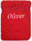 Kids Essentials Baby Boy Girl Personalised Red Blanket Embroidered Name (Red - Bobble)