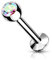 beyoutifulthings Lippen-Piercing Zirkonia 3-mm Silber Regenbogen Piercing-s Lippe Stecker Chirurgenstahl Schraub-Verschluss Stab 8-mm lang 1,2-mm dick