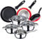 San Ignacio Batería de cocina 7 piezas en acero inoxidable + Juego de 3 sartenes, PK3375, Bateria 7 pcs + 16/20/24 cm