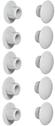 cyclingcolors 10x cache trou bouchon plastique 5mm à 35mm capuchon protection vis blanc noir gris marron meuble table chaise mur (Øtrou 8.5mm/Gris clair RAL 7035)