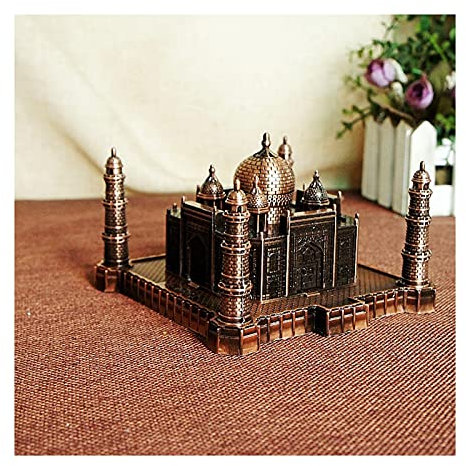 Taj Mahal Statue, Weltberühmtes Landmark Baumodell Ornamente, Indien Souvenir, Skulptur Zuhause Büro Deko Ornamente,Geschenkidee für Kinder und Erwachsene,Wine red,13 * 13 * 8.5CM
