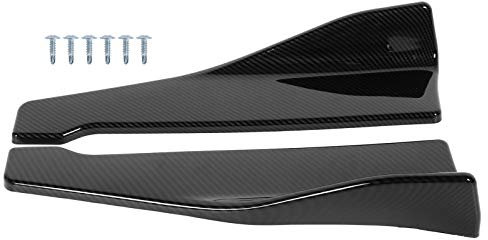 Bas de caisse de jupe latérale, installation simple Haute résistance longue durée de vie Abs 2pcs Splitters universels Lip Winglet Wing Style en fibre de carbone 18,9in Kit de carrosserie