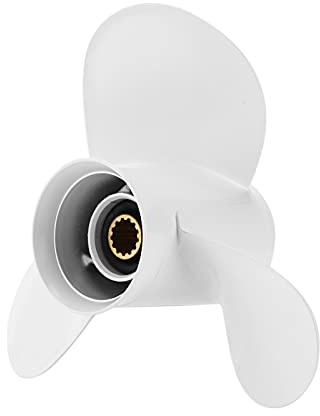 Aluminium-Außenbordpropeller – 3-Blatt-Marine-Außenbordpropeller-Ersatz für Yamaha-Außenbordmotoren 25‑60 PS, 13 Zähne, Rechts