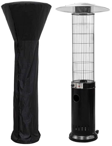 Dellonda Gas Patio Heater 13kW for Commercial & Domestic Use, Black, Supplied with Water Resistant Cover - DG226