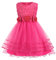 Discoball Robe de princesse pour fille - Rose - Nœud papillon - Robe de fête en tulle - Robe de mariée - Robe de demoiselle d'honneur, de baptême - Élégante robe formelle pour filles, rose rouge, 2-3