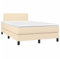 vidaXL Boxspringbett mit Matratze Polsterbett Doppelbett Bett Hotelbett Schlafzimmerbett Bettrahmen Bettgestell Lattenrost Creme 120x200cm Stoff