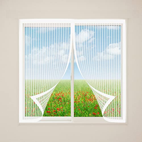 Fliegengitter für Dachfenster 70 x 120 cm Mückengitter Insektennetz Automatisches Schließen für AußenFensteren, Kinderzimmer, BalkonFensteren, Weiß