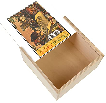 Fabulous Box aus Holz – alte Polnische Filmplakat Psycho Retro Kino Vintage (11 x 11 x 3,5 cm)