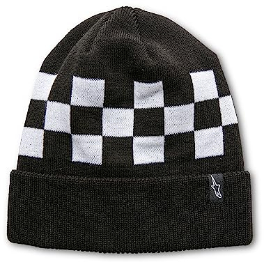 Alpinestars Unisex Checked Beanie Hat, Schwarz/Weiß, Einheitsgröße