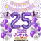 Deko 25. Geburtstag frauen Lila,Geburtstagsdeko 25 jahre frauen Luftballons 25 Geburtstag dekoration lila,Folienballon 25 Geburtstag deko frauen Violett Tortendeko 25 Geburtstag frau deko