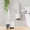 Waretary 2 Pack Klobürste Silikon,WC Bürste & Klobürstenhalter, Flexibler Bürstenkopf für Tiefenreinigung, Schnell trocknende Toilettenbürste Wandmontage & Stehend für Badezimmer (Weiß)