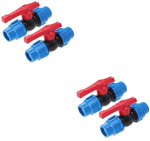 4 Stück Erdgas-Durchlauferhitzerschlauch Absperrventil Sprinkler-Kit Bewässerungsventil Kunststoffventil Kunststoff-Kugelventil Rückschlagventil Wasserrohrventil Blaues Hutrohr