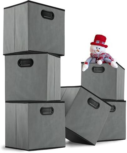PACHIRA 6er Set Aufbewahrungswürfel aus Stoff, 28 * 28 * 28 cm Aufbewahrungsbox mit Griffen, faltbare Organizer Box Ordnungsboxen für Würfelregal, Kleidungsorganizer, Stoffbox Regalkörbe