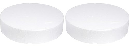 Rayher 3000700 Styropor-Scheibe, Durchmesser: 30cm, Höhe: 7cm, ideal als Cake Pop Ständer/Kuchen-Dummy (Packung mit 2)