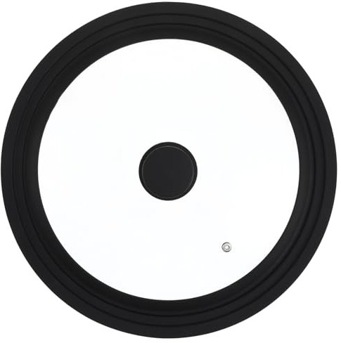 Glasdeckel für Kochtopf 28cm Pfannendeckel aus Glas und Silikon Schwarz