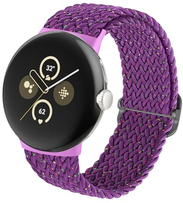 SimpleThings Bracelets Tressés pour Google Pixel Watch 2/1/3 (41 mm), Boucle Sport Réglable et Respirante en Nylon pour Google Watch, Homme et Femme