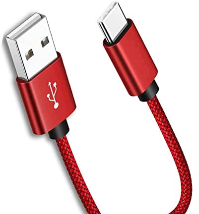 NWNK13 USB C Cable Type C Fast Charging Cable for Motorola E13 G13 G23 G53 Android Phone Charger Lead Wire Sync Cord for Moto G52 G54 G84 (Red, 1m)