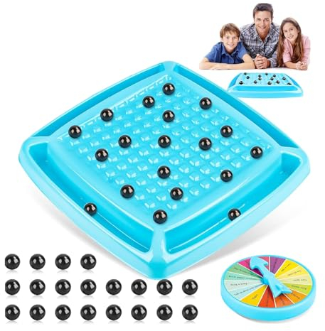 Magnetisches Schachspiel, Magnetic Spiel, Schachbrett Magnetisch, Magnetic Chess Game, Magnet Schach, Magnetisches Stein-Brettspiel, Tisch Magnetspiel Magnetisches Spiel für Familientreffen (B)