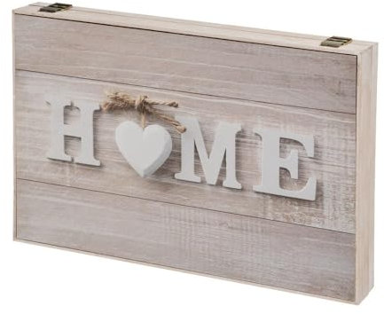 LEKE GO Tapa Contador Luz o Cuadro Eléctrico de Madera Home Corazon de 46x6x32 cm, Cubre Contador para Entrada Pasillo (Home)
