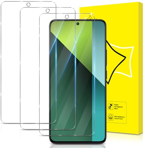 GiiYoon-3 Piezas Protector de Pantalla para Xiaomi Redmi Note 13 4G/5G /Xiaomi Redmi Note 13 Pro 4G/5G Cristal Templado, [Sin Burbujas] [Anti Rayures] [9H Dureza] Vidrio Templado HD Protector Pantalla