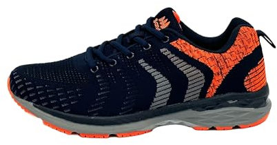Wildora® Herren Wanderschuhe Bequeme Trail Running Trekkingschuhe (Navy-Orange, Erwachsene, Herren, 43, Numerisch, EU Schuhgrößensystem, M)