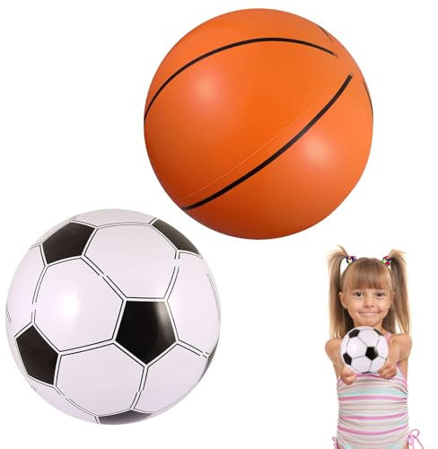 Aufblasbarer Strandball,2PCS Aufblasbare Wasserbälle,Aufblasbarer Fußball,Aufblasbarer Basketball,Aufblasbarer Ball,Wasserball Aufblasbar,Strandball,Aufblasbare Strandbälle,für Sommerpartys am Strand