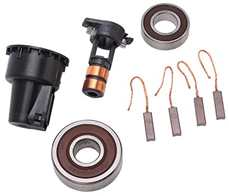 Klanata Kit de reconstrucción de alternador 230090 apto para Bosch, juego completo de cepillos de rodamientos y anillos deslizantes para reemplazo 0124515010