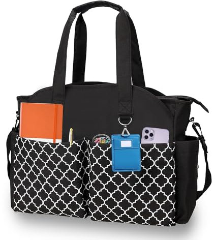 Horsande Lehrertasche Damen, Arbeitstasche Damen Büro, Lehrer Tasche Groß mit Laptopfach, Schultasche für Lehrerin, Arbeitstasche für die Schule, Schwarz