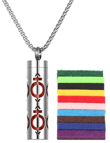 Scent Necklace - Scent Diffuser Necklace, Perfume Diffuser Necklace | Stainless Steel Perfume Necklace, esential Oil Diffuser Necklace, Calming Aromatherapy Pendant Necklace for Men, Women