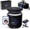 poolomio Arcdip Eisbad Premium Eistonne (Ø 80cm) für Zuhause und Outdoor 350 L Eisfass Tonne für Eisbaden und Kältetherapie Set mit Isolierabdeckung, Thermometer und Tragetasche