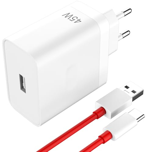 AIAUXAI 45W Ladegerät mit 1 M USB C Kabel für OnePlus Nord CE 2 N100 N300 | Schnellladegerät für Super-Vooc, Schnellladung für Realme 16 P4 P3 14 13 12 C85 C75, Netzteil für OPPO Reno14 F A6 A5 Pro A40