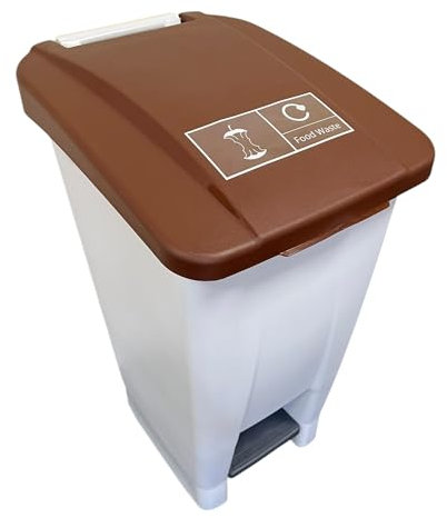 Chabrias Ltd 60 Litre Kitchen Food Waste Bin Caddy with Pedal, Indoor Recycling Bin Container with Lid, Wheels & Handle, Heavy-Duty Plastic Recycling Solution for Home, Office, School, Commercial Use