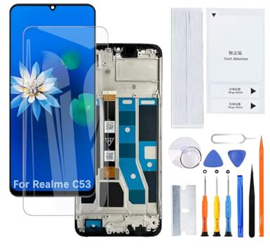 H&LYCYJ Kit de montaje de pantalla LCD para Realme C53 RMX3760 con marco