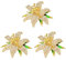 Set di 3 spille scintillanti a forma di giglio intarsiato con diamanti incastonati a forma di fiore di giglio, Misura unica, Acciaio inossidabile