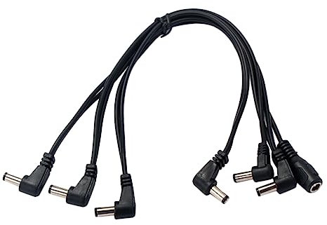 HAMPPLIES Gitarre Effektpedal Stromversorgung Splitter Kabel Wege Adapter Daisy Chain Kabel Für Elektrische Gitarren Schwarz Mit Anti-hum Funktion Vielseitig Einsetzbar Für Effekte