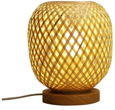 YANG11FAN Charmante Tischlampen Rattan Nachttischlampen Bambus Gabion Weben Nachttischlampen Probe Raum Ambiente Dekorative Lampen Wohnkultur