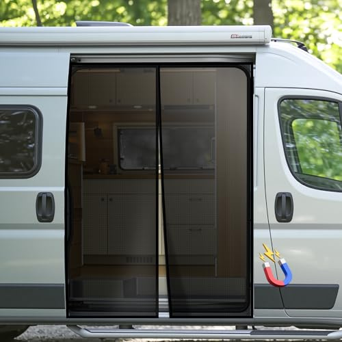 Magnetischer Van Insektenschutz, Moskitonetz Auto Insektennetz Wohnmobile,150*110cm Moskitonetz auto Insektennetz Wohnmobil, Insektenschutznetze mit 4 Seitigen Magneten für Camping Privatsphäre Schutz