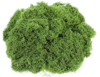 SULIKJHUI 100g Künstliches Moos, Deko Moos Kunstmoos, Grünes Nylon-Moos | zum Dekorieren & Basteln, für Wände, Weihnachtsdeko, und Modellbau