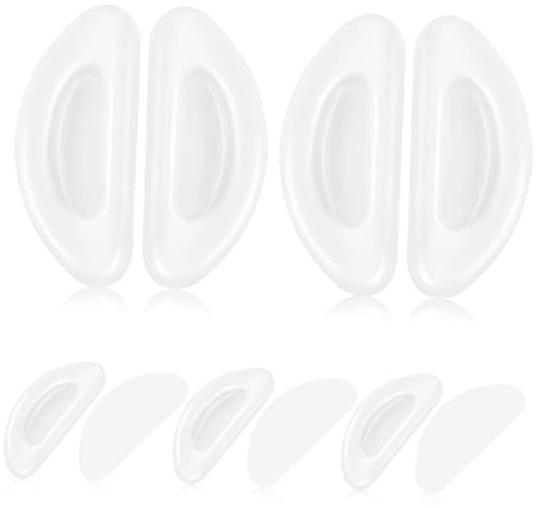 BATHVEVE Silicone Nose Cushions Providing Comfortable Replacements White 5 Pairs with Anti-Slip Design for Eyeglasses and Sunglasses for Extended Use