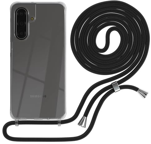 EAZY CASE Handykette kompatibel mit Galaxy A17 Handyhülle mit Umhängeband, Handykordel mit Schutzhülle, Silikonhülle, Hülle mit Band, Stylische Kette für Smartphones, Schwarz Camouflage