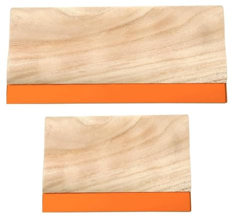 UieoKakeh Raspador de Tinta de Madera para Serigrafía, 2 Piezas, 2 Tamaños, 75 Durómetros, 9,4 y 5,9 Pulgadas