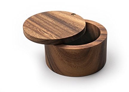 Ironwood Gourmet 28221 Appalachian Salt Cellar, Acacia Wood, 4 x 4 x 2.5 inches, Brown
