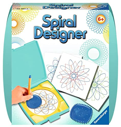 Ravensburger Spiral-Designer Mini, Zeichnen Lernen für Kinder ab 6 Jahren, Kreatives Zeichen-Set mit Mandala-Schablone für farbenfrohe Spiralbilder und Mandalas