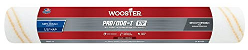 Wooster Brush RR667-18 Pro/Doo-Z FTP Standard Woven Paint Roller Cover, 18 in, 1/2 in Nap, Polypropylene Core, Smooth, 18 Inch