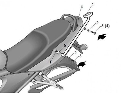 Compatible avec/Remplacement pour 600 BANDIT -00/04 / 1200 BANDIT -01/05- PORTE BAGAGE SUPPORT DE TOP CASE SHAD -S0BN60ST