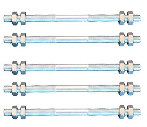 FKAnhängerteile 5 Stück Gewindestange M8 Rechts - Links Gewinde 300 mm + 20 Muttern