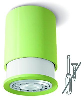 Twister Classic Spot Deckenleuchte – Einfach zu befestigen, keine Schrauben, nur ein Haken, patentiert, GU10 LED – Grün
