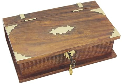 Sea-Club Buch-Box mit eingebautem Schloss Schatulle Holz/Messing 21x14cm